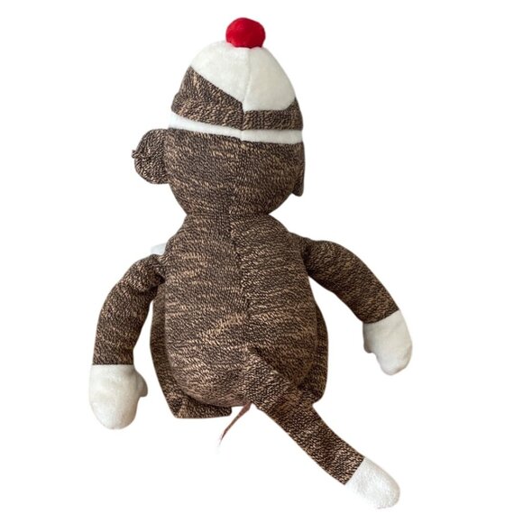 Ty Beanie Buddies Socks the Sock Monkey Plush Brown 2011 Knit Toy 16 Inch - Picture 3 of 8